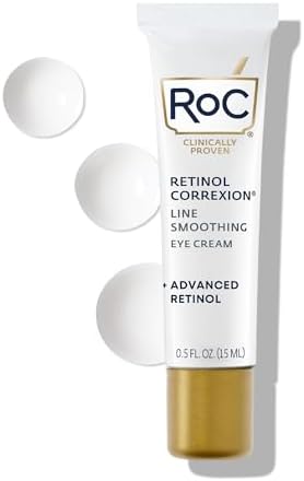 RoC Retinol Correxion Under Eye Cream for Dark Circles & Puffiness, Daily Wrinkle Cream, Anti Aging Line Smoothing Skin Care Treatment for Women and Men, 0.5 oz (Packaging May Vary) RoC