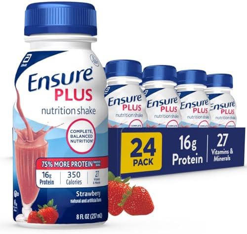 Ensure Plus Butter Pecan Nutrition Shake, Meal Replacement Shake, 24 Pack Ensure