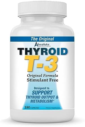 Thyroid T-3 Radical Metabolic Booster, Energy & Focus Unflavored (Без вкуса) Thyroid Support Formula Capsules (Капсулы), Natural Metabolism Booster, Support Healthy Thyroid Function, 180 Capsules Absolute Nutrition