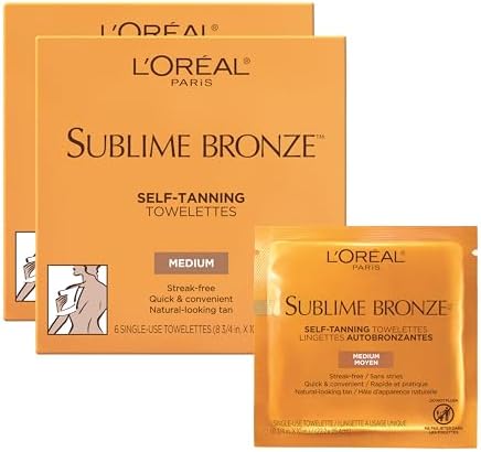 L'Oreal Paris Sublime Bronze Self Tanning Towelettes, Streak-Free, Natural Looking Tan, 6 ct L'Oréal Paris