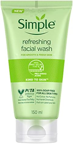 Simple Kind to Skin Refreshing Facial Wash Gel ,150 ml (5 Ounce) Simple