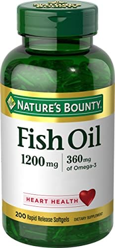 Nature's Bounty Fish Oil, Supports Heart Health, 1200 Mg, 360 Mg Omega-3, Rapid Release Softgels (Мягкие капсулы), 200 Ct Nature's Bounty