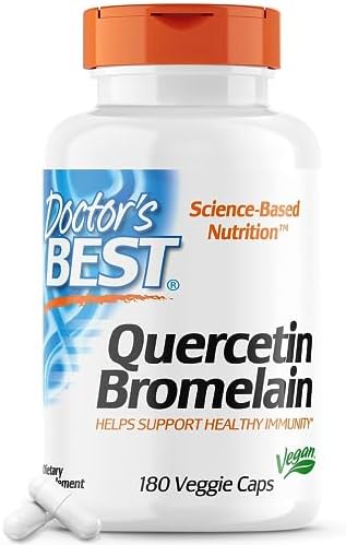 Doctor's Best Quercetin Bromelain, Immunity Support Capsule, Heart, Joint & Healthy Respiratory System, Non-GMO, Vegan, Gluten Free, Soy Free,180 VC Doctor's Best