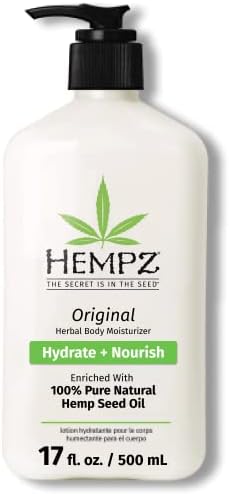 Hempz Original, Natural Hemp Seed Oil Body Moisturizer with Shea Butter and Ginseng, Original Scent, Floral Banana, 17 Fl.Oz ( Packaging may vary ) Hempz