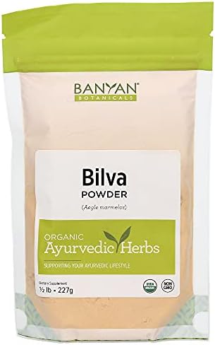 Banyan Botanicals Bilva Powder - Certified Organic, 1/2 Pound - Aegle marmelos - Supports proper function of The bowels and promotes healthy stool formation* Banyan Botanicals