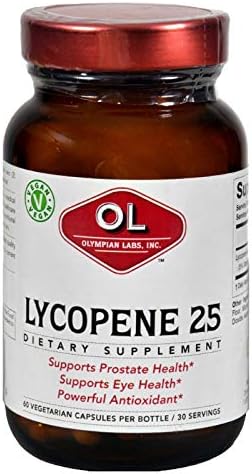 Olympian Labs Lycopene 25mg, Powerful Antioxidant Supports Eye, Prostate & Heart Health, Gluten Free, Non-GMO, 60 Vegan Capsules (Веганские капсулы) Olympian Labs