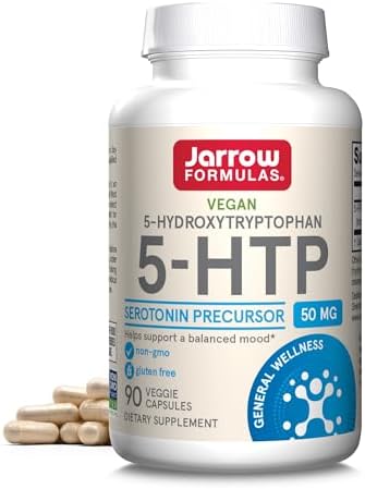 Jarrow Formulas 5-HTP, 100 mg, Serotonin Precursor, 90 Veggie Capsules (Капсулы на растительной основе), 90 Day Supply Jarrow Formulas