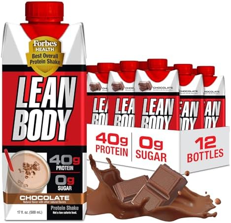 Lean Body Ready-to-Drink Banana Protein Shake, 40g Protein, Whey Blend, 0 Sugar, Gluten Free, 22 Vitamins & Minerals, 17 Ounce (Recyclable Carton & Lid - Pack of 12) LABRADA Labrada