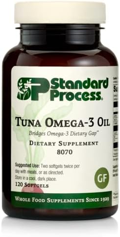 Standard Process Tuna Omega-3 Chewable - Whole Food Antioxidant, Brain Health and Brain Support, Skin Health and Hair Health with Tuna Oil - 120 Chewable Softgels (Жевательные мягкие капсулы) Standard Process Inc.