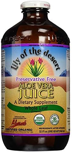 Lily Of The Desert, Aloe Vera Juice Whole Leaf Preservative Free Organic, 32 Fl Oz Lily of the Desert