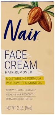 Nair Hair Removal Cream for Face with Special Moisturizers, 2-Ounce Bottles (Pack of 4) Nair