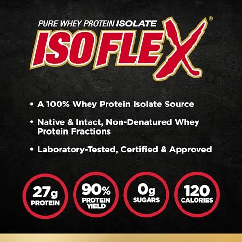 ALLMAX ISOFLEX Whey Protein Isolate, Banana - 2 lb (Фунты) - 27 Grams of Protein Per Scoop - Zero Fat & Sugar - 99% Lactose Free - Gluten Free & Soy Free - Approx. 30 Servings (Порции) ALLMAX Nutrition