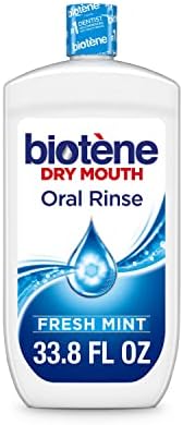 biotène Oral Rinse Mouthwash for Dry Mouth, Breath Freshener and Dry Mouth Treatment, Fresh Mint - 33.8 fl oz Biotene