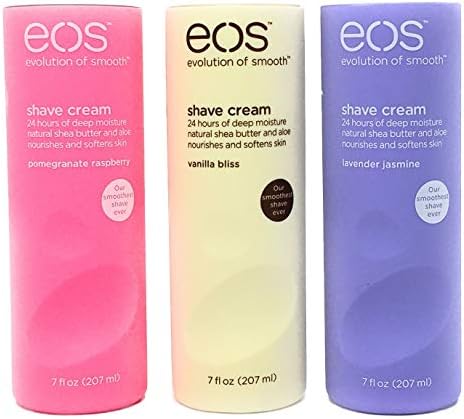 Eos Ultra Moisturizing Shave Cream Variety Pack: Pomegranate-Raspberry, Lavender Jasmine, Vanilla Bliss - 3 x 7.0 Ounce Eos