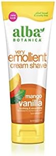 ALBA BOTANICA Cream Shave,Mango Vanilla, 8 OZ (Pack of 2) Alba Botanica