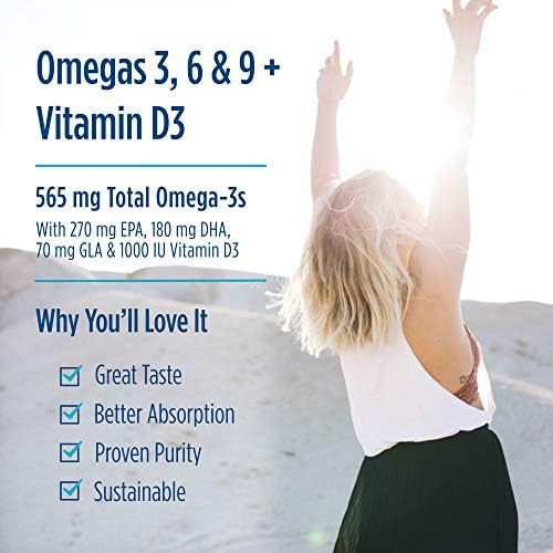 Комплекс Омега-D3: 565 мг Омега-3 + 70 мг GLA + 1000 МЕ витамина D3, 60 капсул Nordic Naturals