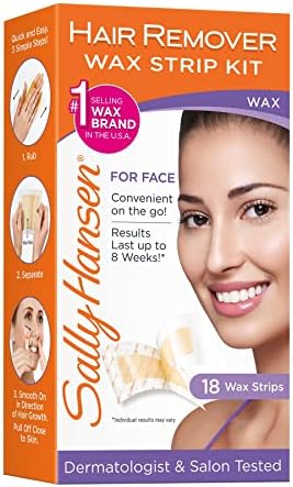 Sally Hansen Hair Remover Wax Strip Kit for Face, Eyebrows and Bikini, 34 Strips, Wax Hair Removal Kit, Home Waxing Kit, No Microwave Needed, Salon Results, Lasts Up to 8 Weeks 34 Count (Pack of 2) Sally Hansen