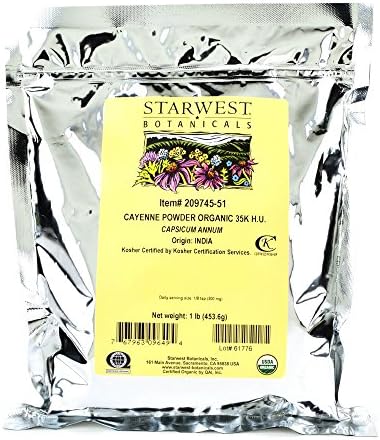 Starwest Botanicals Organic Cayenne Pepper Powder (Порошок) 35,000 SHU, 1 Pound (Pack of 1) Starwest Botanicals