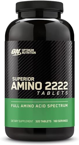 Optimum Nutrition Superior Amino 2222 Tablets, Complete Essential Amino Acids, EAAs, 160 Count Optimum Nutrition