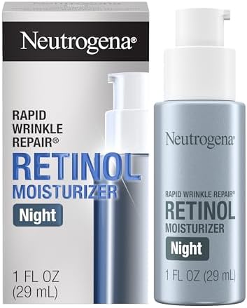 Neutrogena Retinol Face Moisturizer Cream (Крем), Rapid Wrinkle Repair, Anti-Wrinkle Night Moisturizer Cream, Anti-Wrinkle Face & Neck Cream Moisturizer with Hyaluronic Acid & Retinol, Paraben-Free, 1 fl. oz (Унции) Neutrogena