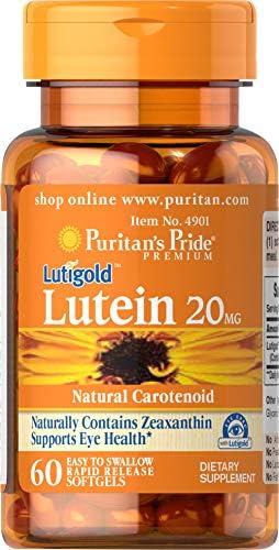 Puritan's Pride Lutein 20 mg with Zeaxanthin, Eye Health Support, 60 Count (L-1) Puritan's Pride