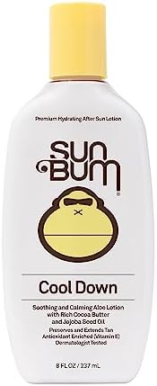 Sun Bum Cool Down Aloe Vera Lotion | Vegan After Sun Care with Cocoa Butter to Soothe and Hydrate Sunburn Pain Relief | 3 oz Sun Bum