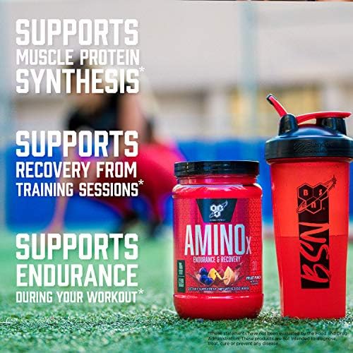 BSN Amino X Muscle Recovery & Endurance Powder (Порошок) with BCAAs, Intra Workout Support, 10 Grams of Amino Acids, Keto Friendly, Caffeine Free, Flavor: Blue Raz, 30 Servings (Порции) (Packaging May Vary) BSN