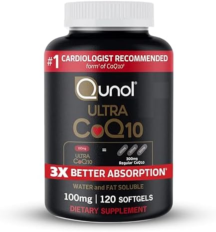 Qunol CoQ10 100mg Softgels (Мягкие капсулы), Ultra CoQ10 100mg, 3x Better Absorption, Antioxidant for Heart Health & Energy Production, Coenzyme Q10 Vitamins and Supplements, 4 Month Supply, 120 Count Qunol