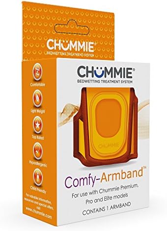 Comfy Armband for Bedwetting Alarms Patented Design to Increase Comfort and Convenience at Night When Used with Bedwetting Alarms, for Boys and Girls of All Ages, Orange Chummie