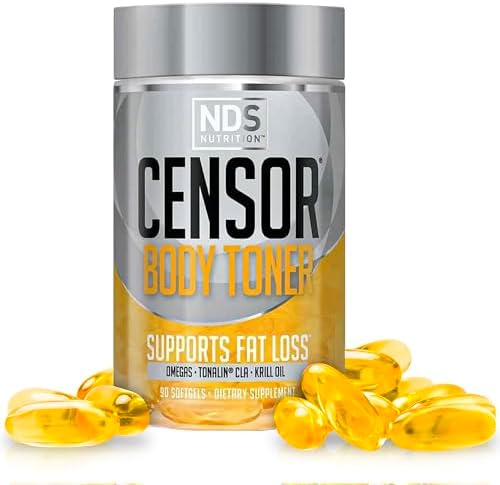 Censor NDS Nutrition Fat Loss and Body Toner with CLA, Fish Oil, Safflower and Omega 3-6-9 Blend - Dietary Supplement for Improved Energy and Health (90 Softgels (Мягкие капсулы)) Censor