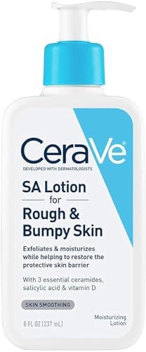 CeraVe SA Lotion for Rough & Bumpy Skin | Vitamin D, Hyaluronic Acid, Lactic Acid & Salicylic Acid Lotion | Fragrance Free & Allergy Tested | 8 Ounce CeraVe