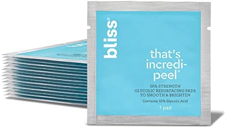 Bliss That's Incredi-Peel Glycolic Resurfacing Facial Pads - 5 ct - Single-Step Pads for Exfoliating and Brightening - Targets Fine Lines and Discoloration - Travel-Friendly - Vegan & Cruelty-Free Bliss