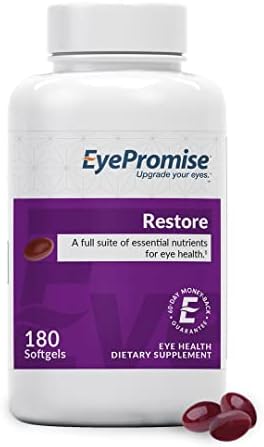 EyePromise Restore Supplement - 60 Softgel Capsules (Капсулы) Containing Lutein, Vitamin C, Vitamin D, Vitamin E, Omega-3 Fish Oil, and Zeaxanthin - A Patented Complete Eye Health Formula EyePromise