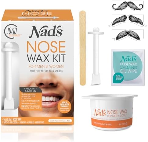 Nad's Nose Wax Kit for Men & Women - Waxing Kit for Quick & Easy Nose Hair Removal, 1 Count Nad's