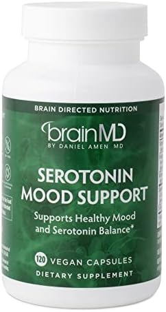 BRAINMD Dr Amen Serotonin Mood Support - 120 Capsules (Капсулы) - Supports Healthy Serotonin Balance - Gluten Free - 30 Servings (Порции) BrainMD