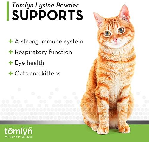 Tomlyn Immune Support Daily L-Lysine Supplement, Fish-Flavored Lysine Powder (Порошок) for Cats and Kittens, 3.5oz TOMLYN