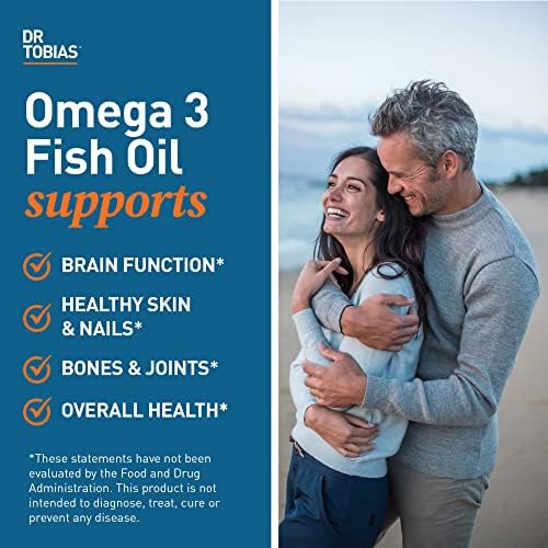 Dr. Tobias Omega 3 Fish Oil, 2000mg Triple Strength Omega 3 Supplement with 800mg EPA 600mg DHA Per Serving (Порция), Fish Oil Omega 3 Supplements for Heart, Brain & Immune Support, 60 Softgels (Мягкие капсулы), 30 Servings (Порции) Dr. Tobias