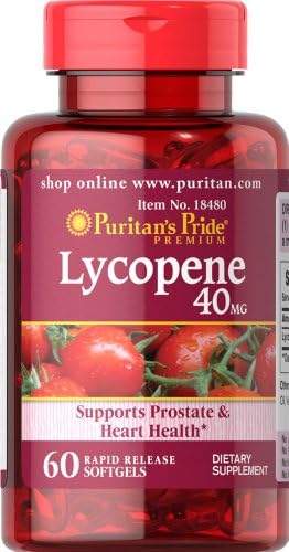 Pack of 2: Puritan's Pride Lycopene 40MG 60 capsules(120 total). Supports Prostate & Heart Health. Puritan's Pride