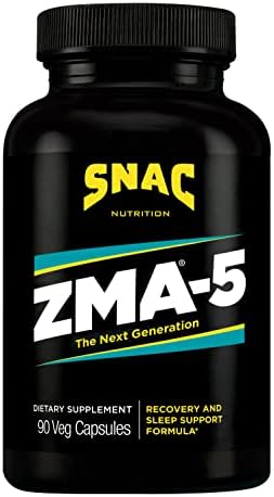 SNAC ZMA-5 Sleep Aid Supplement, Promote Muscle Recovery & Growth, Immune Support, & Restorative Sleep with Zinc, Magnesium & 5-HTP, Post Workout, Before Bed ZMA Supplements 90 Veggie Capsules SNAC