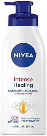 NIVEA Intense Healing Body Lotion for Dry Skin, 72-Hour Moisturizing Lotion with Deep Nourishing Serum and Provitamin B5, 16.9 Fl Oz Pump Bottle Nivea