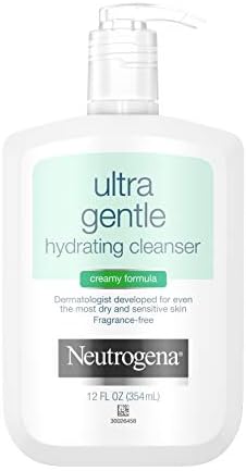 Neutrogena Ultra Gentle Cream-to-Foam Daily Facial Cleanser, Transforms from a Creamy Cleanser to a Foaming Face Wash, Gently Cleanses Sensitive Skin, Fragrance-Free, Hypoallergenic, 12 oz Neutrogena