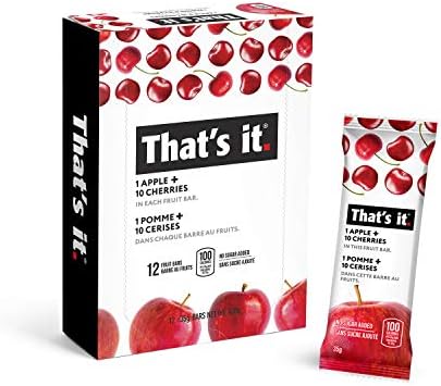 That's It Nutrition Apples + Banana 100% Natural Real Fruit Bar, Paleo for Children & Adults, Non GMO Sugar-Free, No preservatives Energy Food, 14.4 Oz, Pack of 12 That's it.