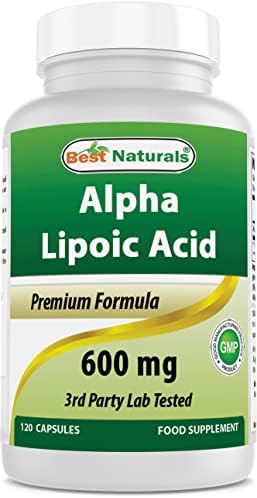 Best Naturals Alpha Liopic Acid 600 mg 120 Count - ALA Alpha Lipoic Acid Powerful Antioxidant Best Naturals