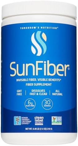 Tomorrow's Nutrition, Sunfiber, Prebiotic Fiber Supplement for Digestive Health, Low FODMAP, Gluten-Free, Unflavored (Без вкуса), 30 Servings (Порции) Tomorrow's Nutrition