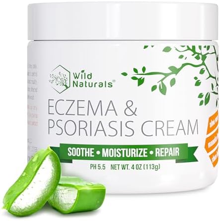 Eczema & Psoriasis Cream for Dry and Itchy Skin - Eczema Cream for Adults & Kids - Seborrheic Dermatitis Face Cream - Eczema Relief & Psoriasis Moisturizer with Manuka Honey Cream - Eczema Face Cream Wild Naturals