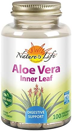 Nature's Life Aloe Vera Inner Leaf | Skin Health, Digestive Support & Regularity Formula | with Fennel | Non-GMO & Vegan | No Fillers | 100 Veg Caps (Вегетарианские капсулы) Nature's Life