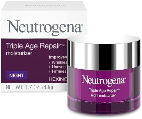 Neutrogena Triple Age Repair Anti-Aging Night Cream with Vitamin C; Fights Wrinkles & Evens Tone, Firming Anti-Wrinkle Face & Neck Cream; Glycerin & Shea Butter, 1.7 oz Neutrogena