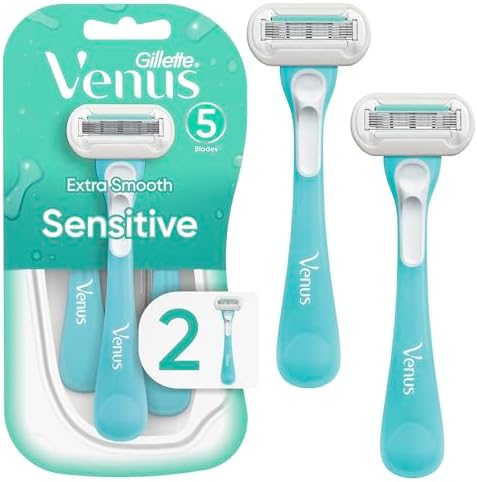 Одноразовые женские бритвы Extra Smooth с 5 алмазоподобными лезвиями, 2 шт. Gillette Venus