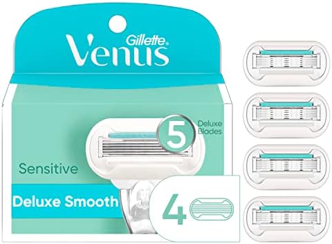 Venus Deluxe Smooth Sensitive Women's Razor Blade Refills, 4 Count Gillette Venus