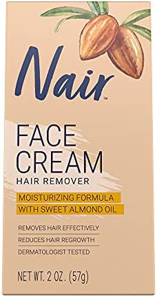 Nair Hair Remover Moisturizing Face Cream with Sweet Almond Oil 2 oz (Pack of 5) Nair